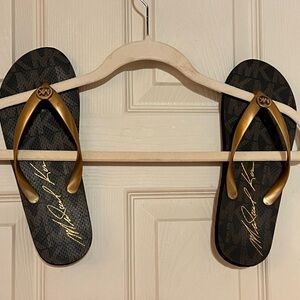 Michael Kors Black and Gold Sandals